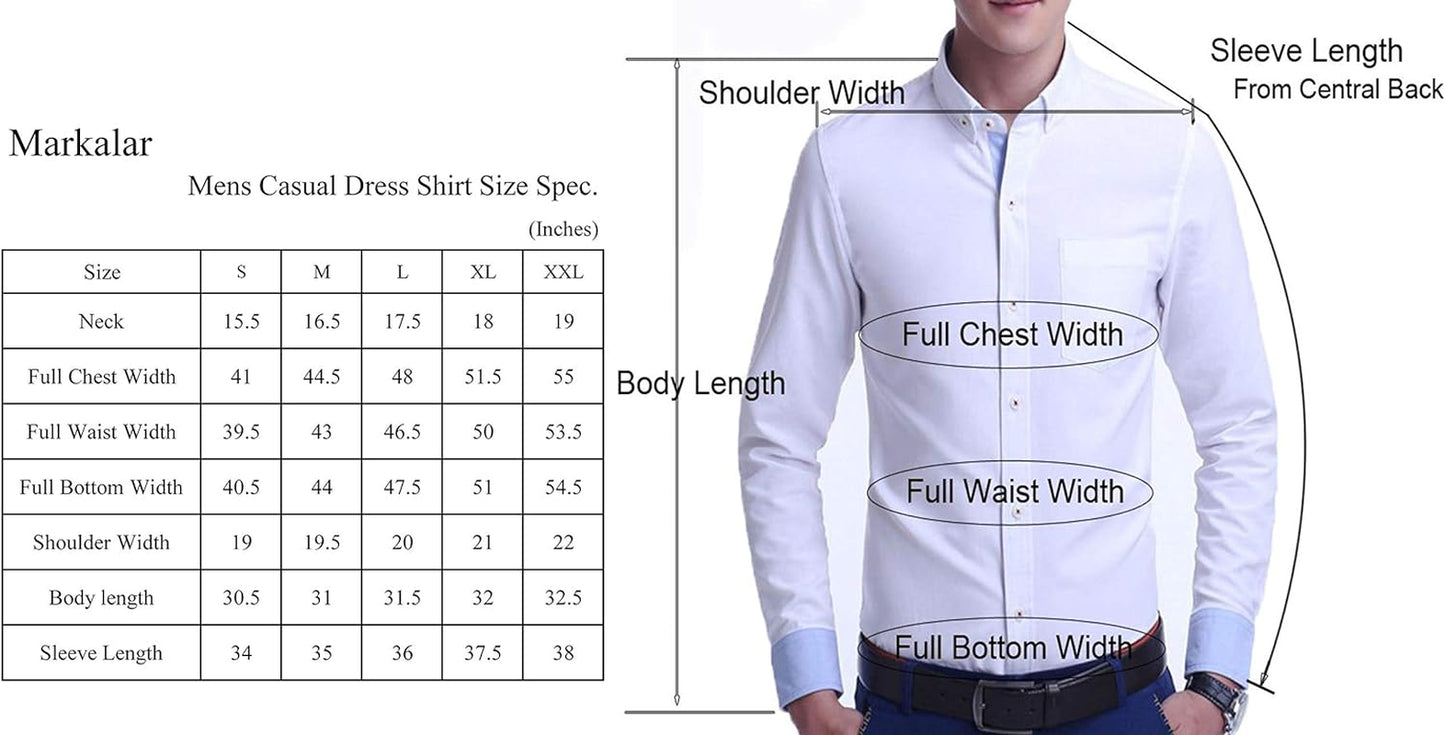 Mens Printed Dress Shirts Easy Care Regular Fit Long Sleeve Casual Button down Shirt for Men