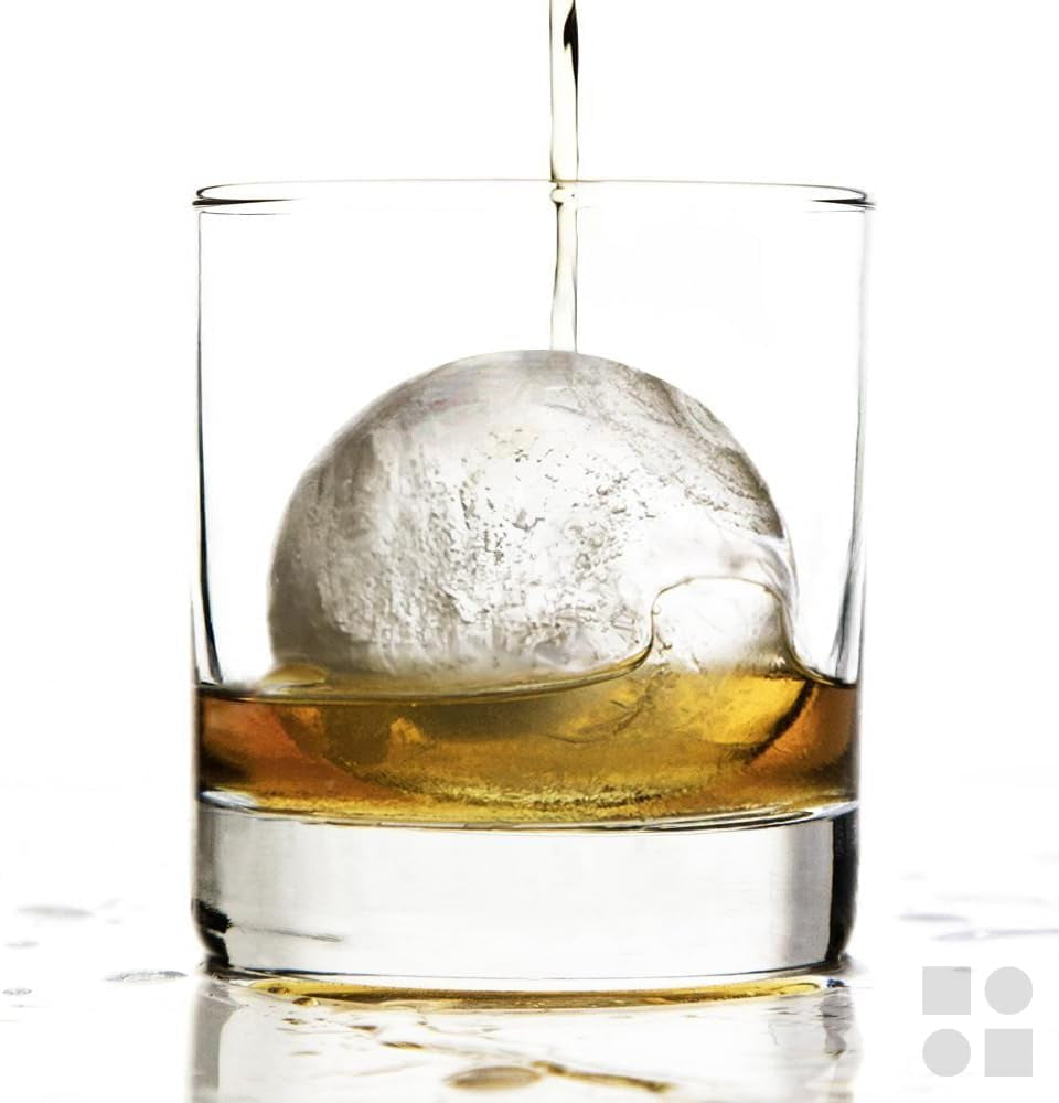 Ice Cube Molds - Jumbo Square Cube Tray with Lid and 2 Large Sphere Molds